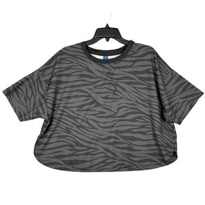 Old Navy Top Womens L Zebra StretchTech Dry Quick Athletic Active Essential